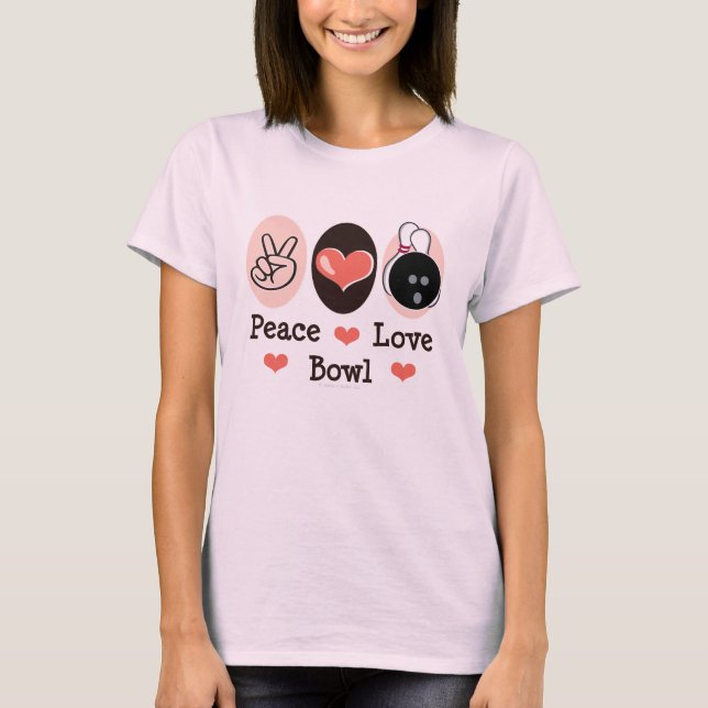 Camiseta Camisas de Tee Organic de Peace Love Bowl (Anverso)