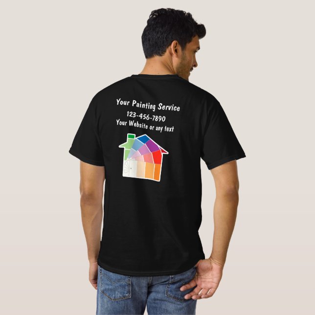 Camiseta Camisas de trabajo simples para pintores profesion (Reverso completo)