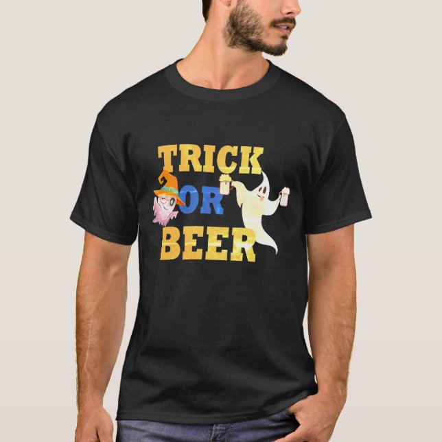Camiseta Camisas de truco o de truco, Halloween con amantes (Anverso)