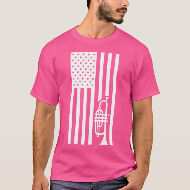 Camiseta Camisas De Trumpet De Banda Marchante Para Hombres (Anverso)