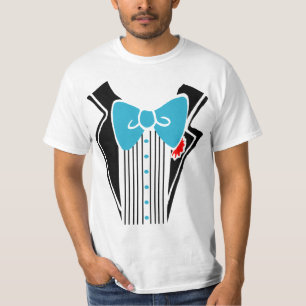 Camiseta Camisas de Tuxedo - Azulejos azules
