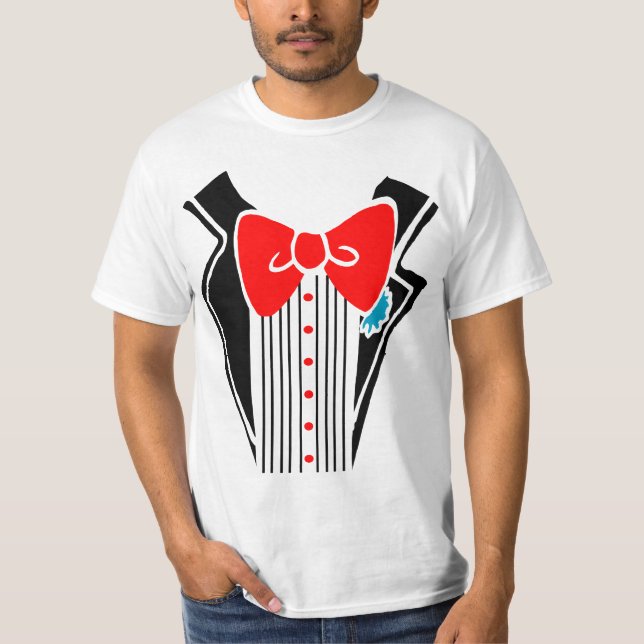 Camiseta Camisas de Tuxedo - Rojo (Anverso)