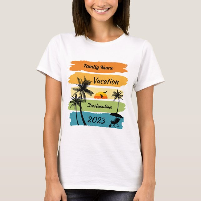 Camiseta Camisas de vacaciones familiares personalizados, v (Anverso)