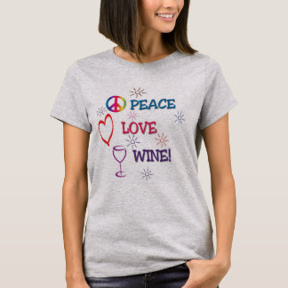 Camiseta Camisas de vino de amor por la paz