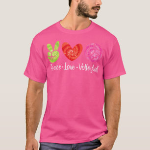 Camiseta Camisas de voleibol Tie Dye Peace Love Volleyball