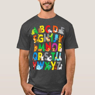 Camiseta Camisas de Zoo Animal Alphabet ABCs Aprendiendo pa