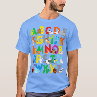 Camiseta Camisas de Zoo Animal Alphabet ABCs Aprendiendo pa