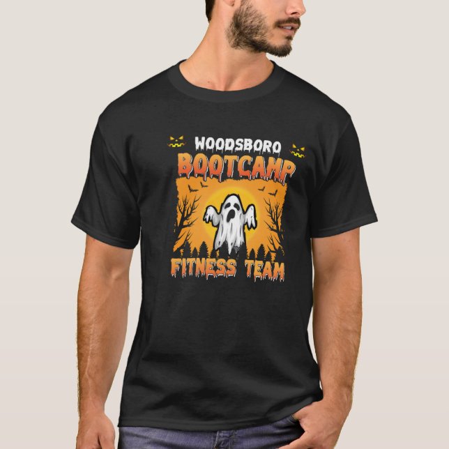 Camiseta Camisas del equipo de fitness de Woodsboro Bootcam (Anverso)