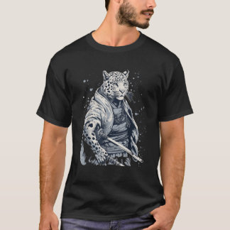 Camiseta Camisas del leopardo de la nieve del Samurai japon