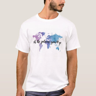 Camiseta Camisas del mapa mundial del mundo para explorador