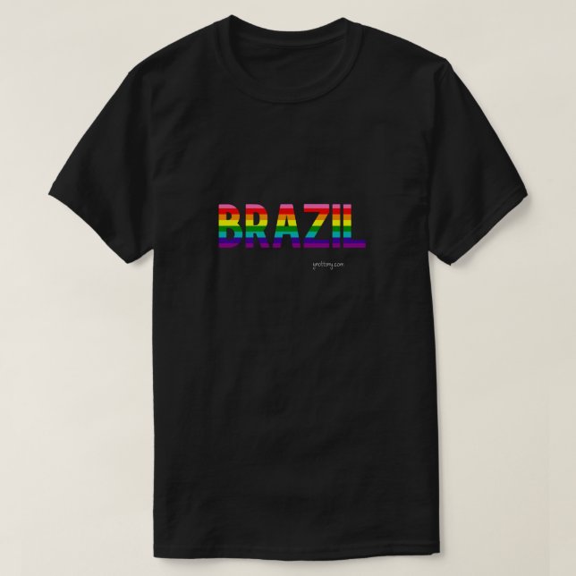 Camiseta Camisas del Orgullo Brasileño | Bandera arco iris (Diseño del anverso)
