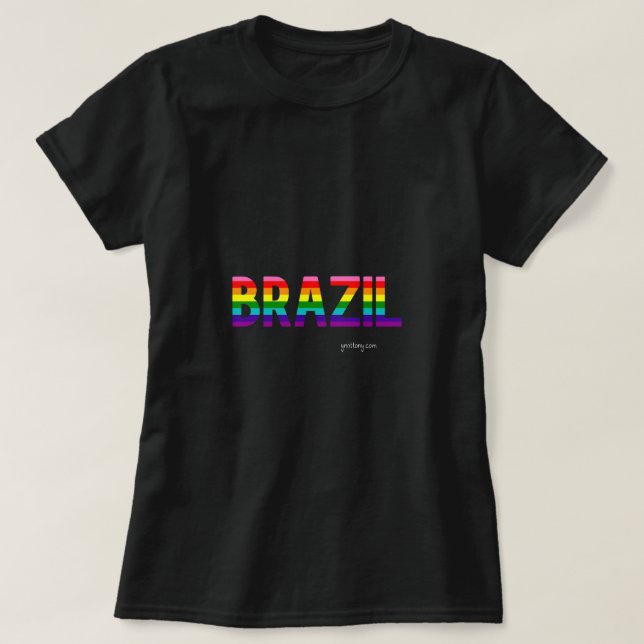 Camiseta Camisas del Orgullo Brasileño | Bandera arco iris  (Diseño del anverso)