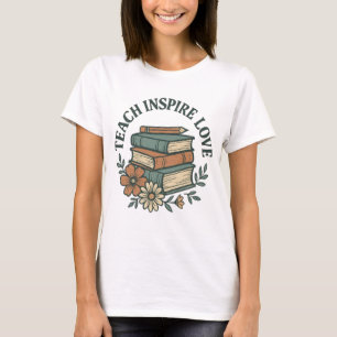 Camiseta Camisas del profesor Boho - Enseñar inspirar amor