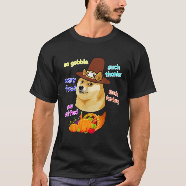 Camiseta Camisas Doge Meme Niños Acción de Gracias Shiba In (Anverso)