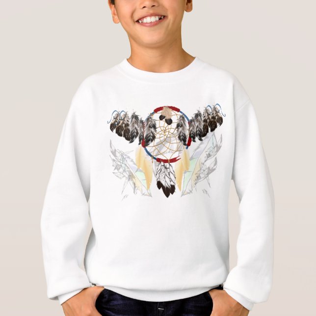 Camiseta Camisas Dream Catcher y Feathers (ancha) (Anverso)