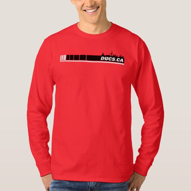 Camiseta Camisas Ducs.ca con engranajes (rojo) (Anverso)