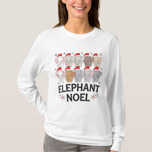 Camiseta Camisas dulces de la festividad del Elephant Noel 
