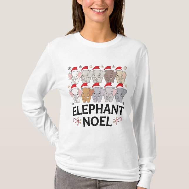 Camiseta Camisas dulces de la festividad del Elephant Noel  (Anverso)