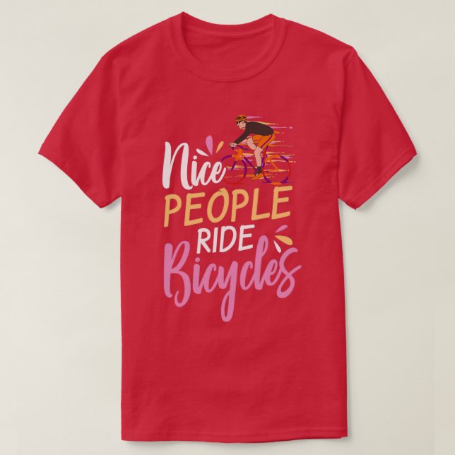 Camiseta Camisas en bicicleta Bonitas personas montan Bicyl (Diseño del anverso)
