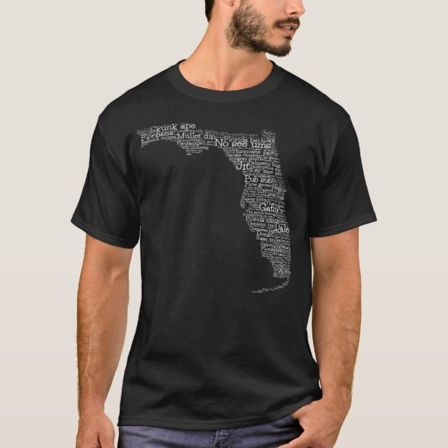Camiseta Camisas en el mapa de arte de la jerga de Estados  (Anverso)