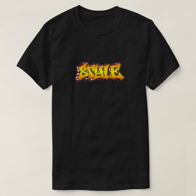Camiseta Camisas en estilo negro y amarillo (graffiti) (Diseño del anverso)