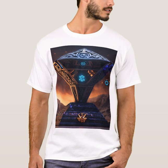 Camiseta Camisas estilo Azteca 3D - Negrita, artística y ún (Anverso)