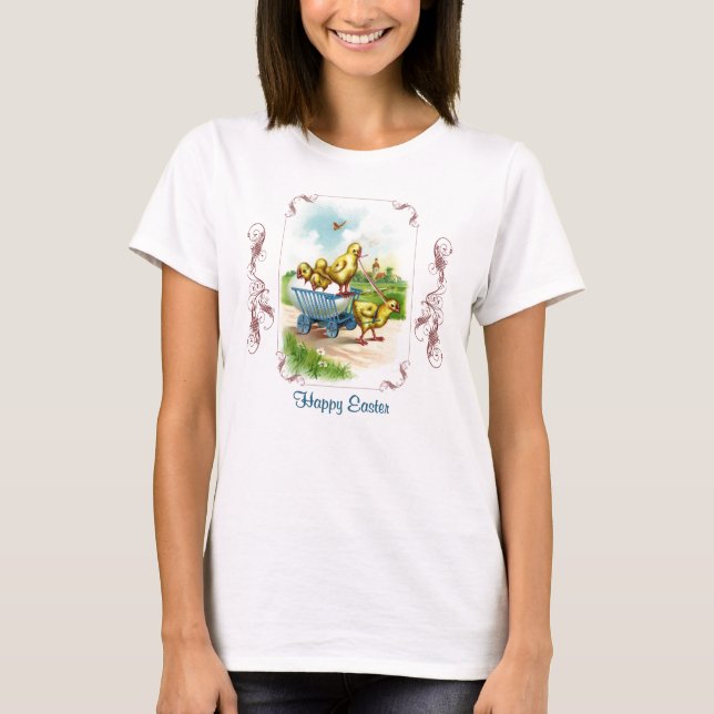 Camiseta Camisas femeninas de Pascua Chicky Wagon (Anverso)