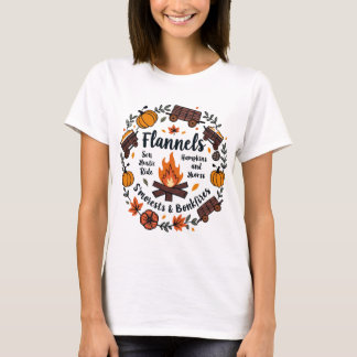 Camiseta Camisas Flannel Fall, calabazas Hayrides Las hogue