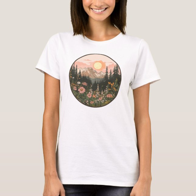 Camiseta Camisas floridas para mujeres aventureras al aire  (Anverso)