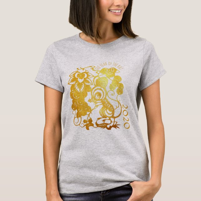 Camiseta Camisas G del Año de la Rata China 2020 (Anverso)