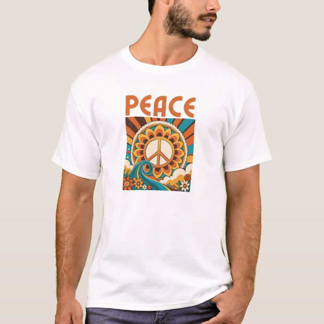 Camiseta Camisas gráficas por la paz retro (Anverso)