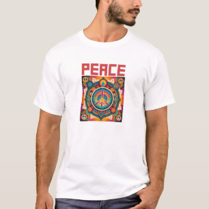 Camiseta Camisas gráficas por la paz retro