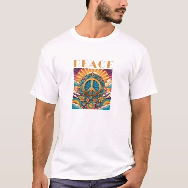 Camiseta Camisas gráficas por la paz retro (Anverso)