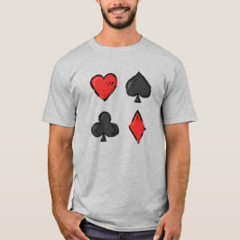 Camiseta Camisas grises de cartas de juego