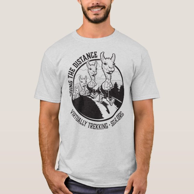Camiseta Camisas grises de los hombres de caminatas virtual (Anverso)