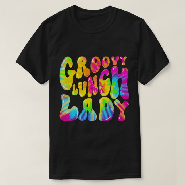 Camiseta Camisas Groovy Lunch Lady, Cafeteria Canteen Tie D (Diseño del anverso)