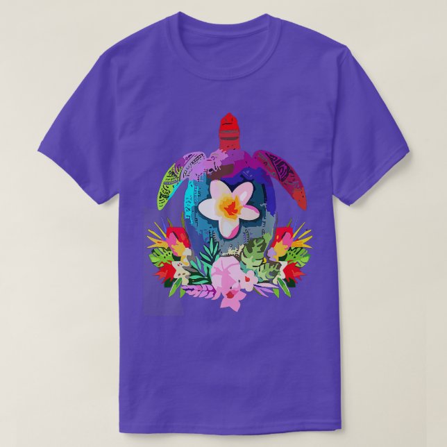 Camiseta Camisas Hawaii de la tortuga hawaiana de tinte par (Diseño del anverso)