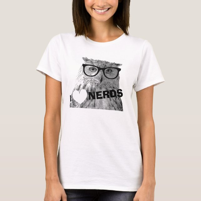 Camiseta Camisas hipster para mujeres | Amo a los nerds (Anverso)