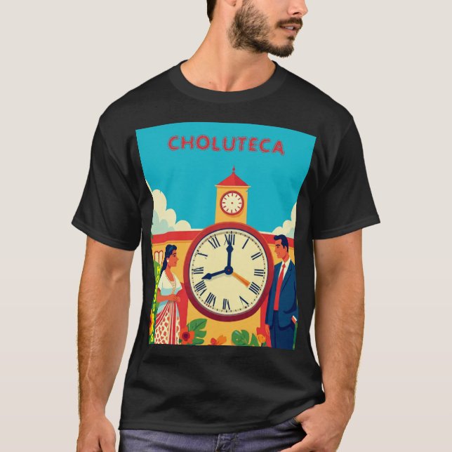 Camiseta CAMISAS Honduras CHOLUTECA RELOJ Retro poster (Anverso)