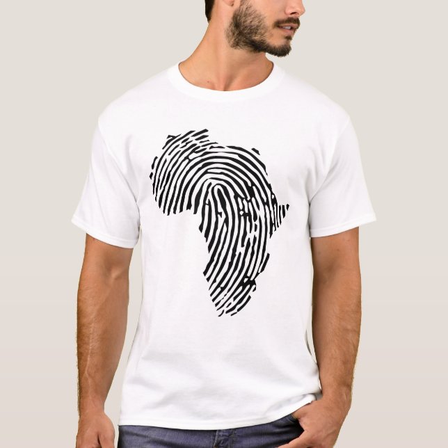 Camiseta Camisas impresas en dedo de África, poder negro (Anverso)