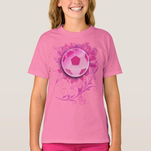 Camiseta Camisas infantiles de fútbol floral de Grunge chic (Anverso)