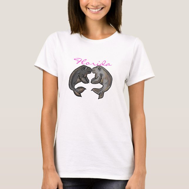 Camiseta Camisas Manatee de Florida para mujeres (Anverso)