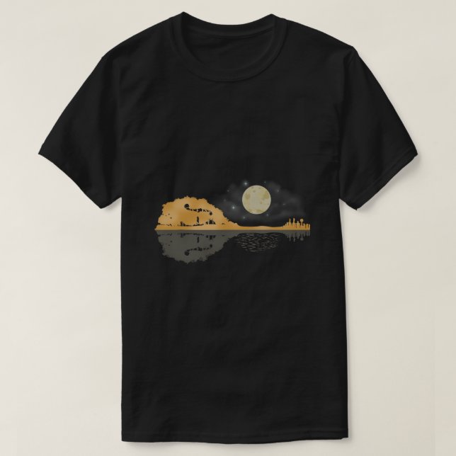 Camiseta Camisas Mandolin Hombres Country Music Tshirt Moon (Diseño del anverso)
