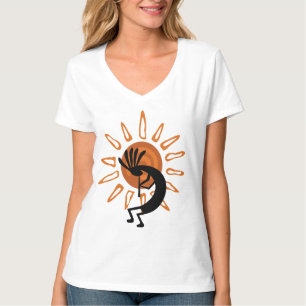 Camiseta Camisas marrones para las damas de Kokopelli