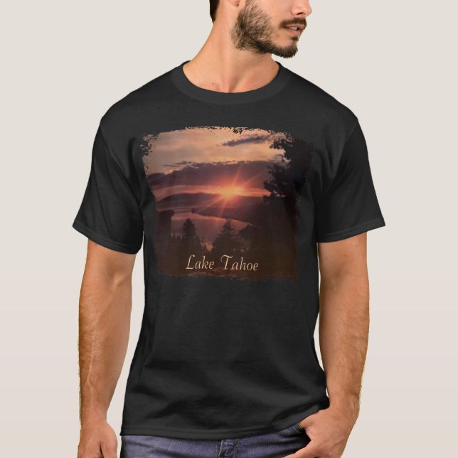 Camiseta Camisas masculinas del Sunrise Lake Tahoe (Anverso)
