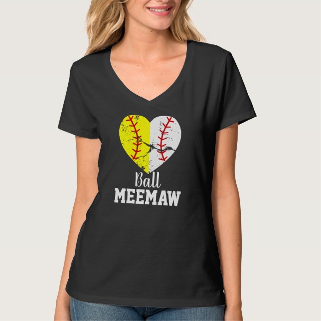 Camiseta Camisas Meemaw de Softbol y Béisbol (Anverso)