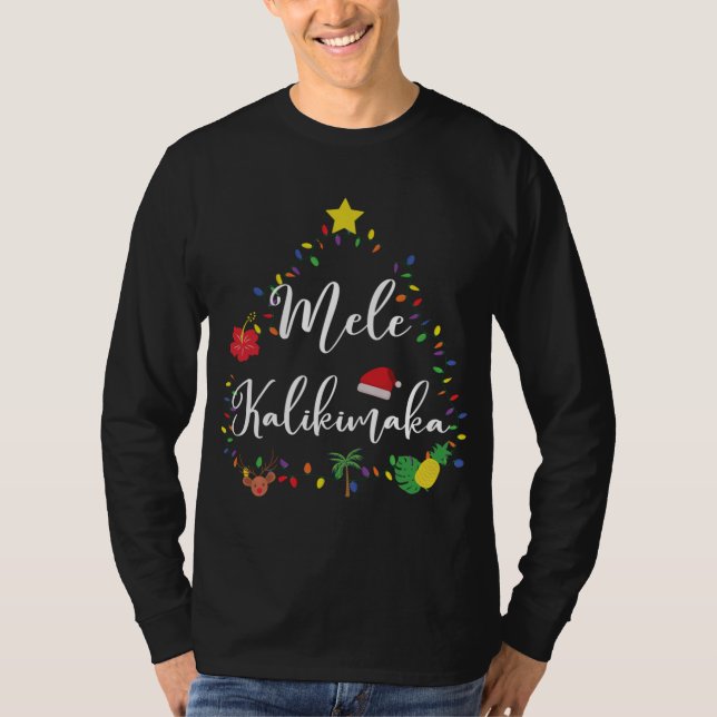 Camiseta Camisas Mele Kalikimaka Para Mujeres Hawai Hawaii  (Anverso)