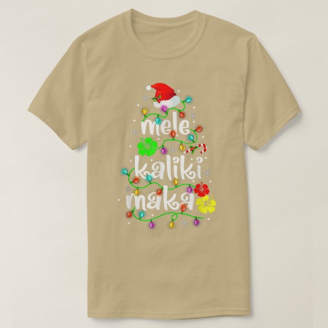 Camiseta Camisas Mele Kalikimaka Para Mujeres Hawai Hawaii  (Diseño del anverso)