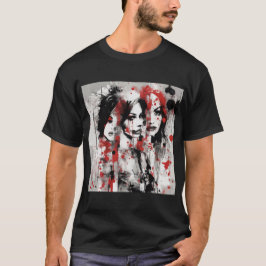 Camiseta Camisas negras, triples mujeres enfrentan