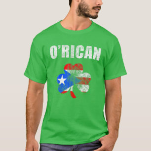 Camiseta Camisas O'Rican Shamr del Día Puertorriqueño de 